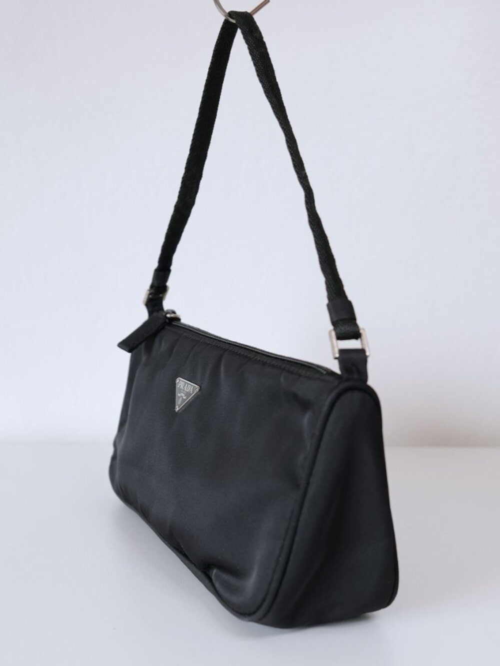 Prada Y2K Archival Tessuto Nylon Shoulder Bag, Baguette, Black - Picture 5 of 15